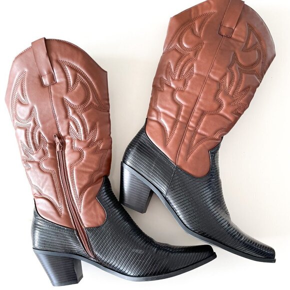 Two-Toned Western Boots - Picture 1 of 10